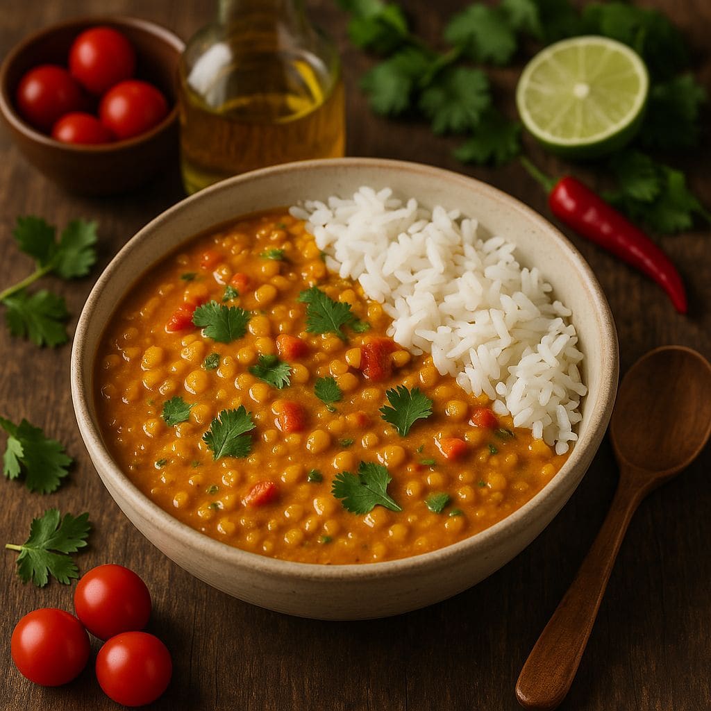 Indiase linzencurry met kokosmelk