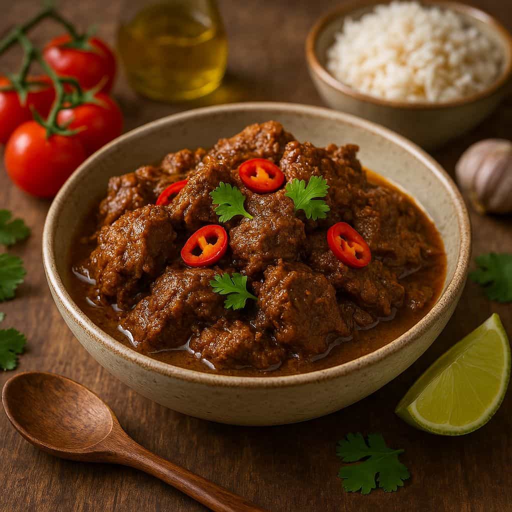 Indonesische rendang met rundvlees