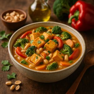 Instant Pot Thaise pindastoof met tofu
