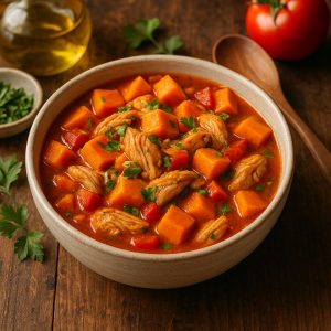 Instant Pot kip en zoete aardappelstoof