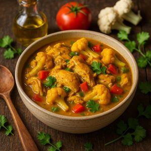 Instant Pot kippenstoof met curry en bloemkool