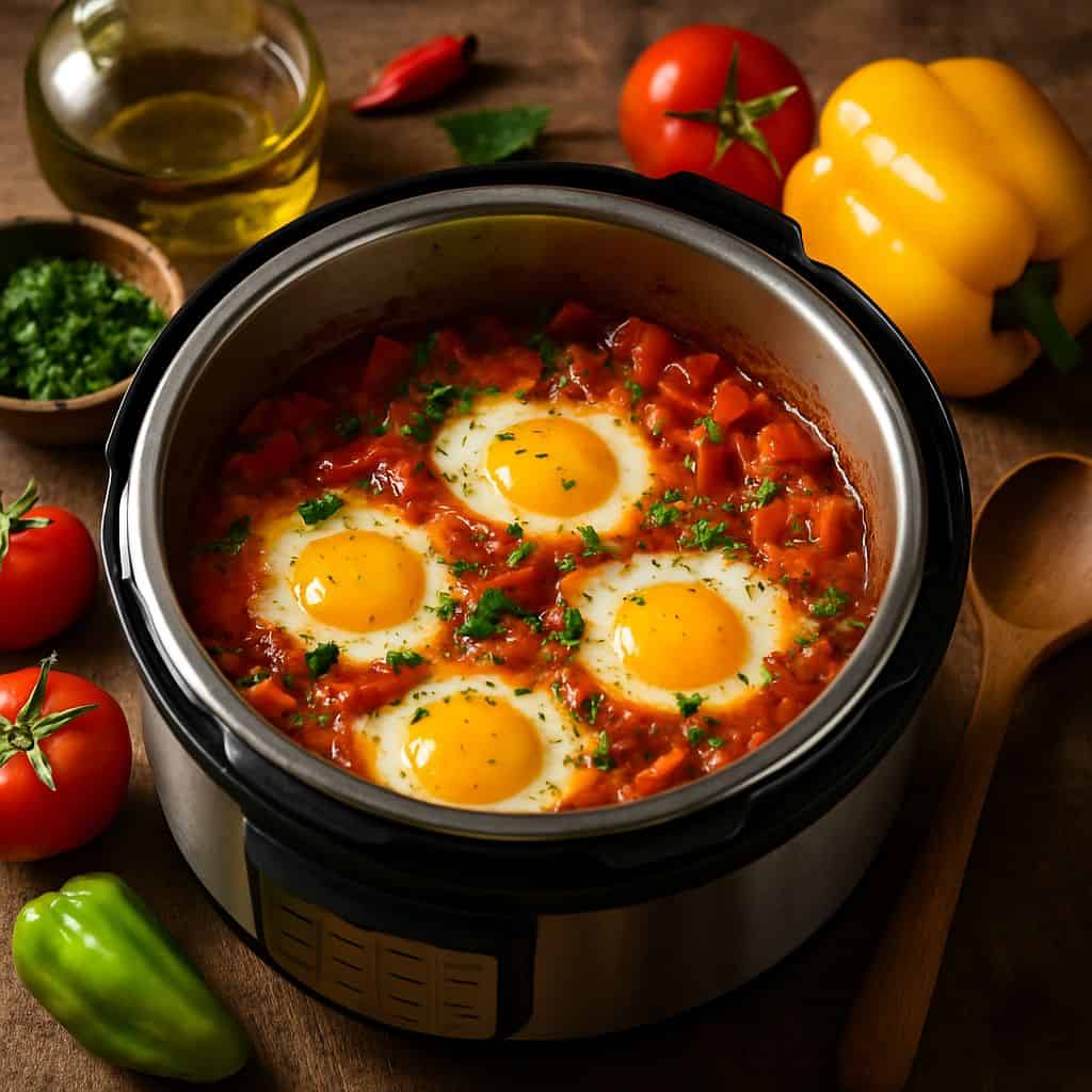 Instant Pot shakshuka met tomaat en ei