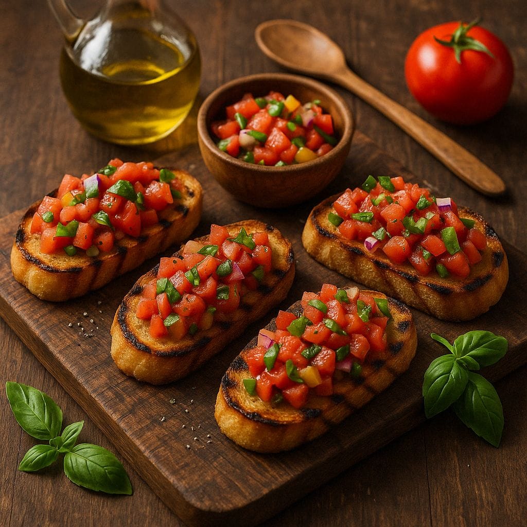 Italiaanse bruschetta van de grill