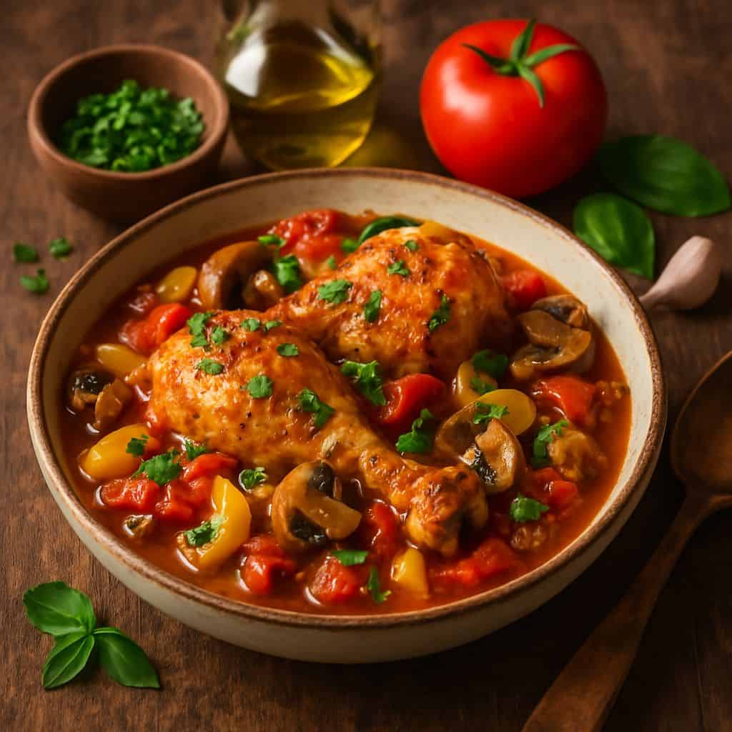 Italiaanse kip cacciatore uit de slowcooker