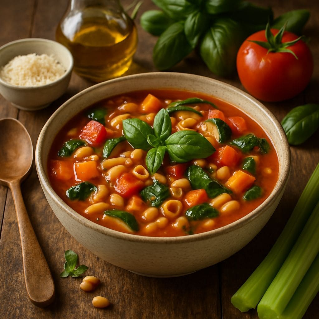 Italiaanse minestrone soep