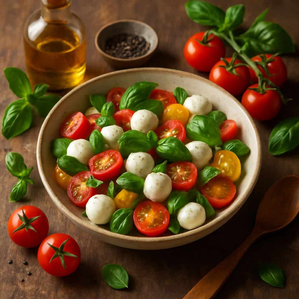 Italiaanse salade met mozzarella