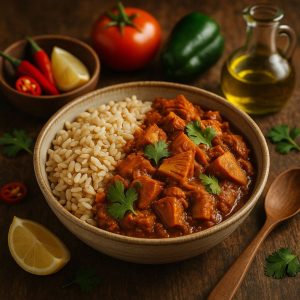 Jackfruit rendang met zilvervliesrijst