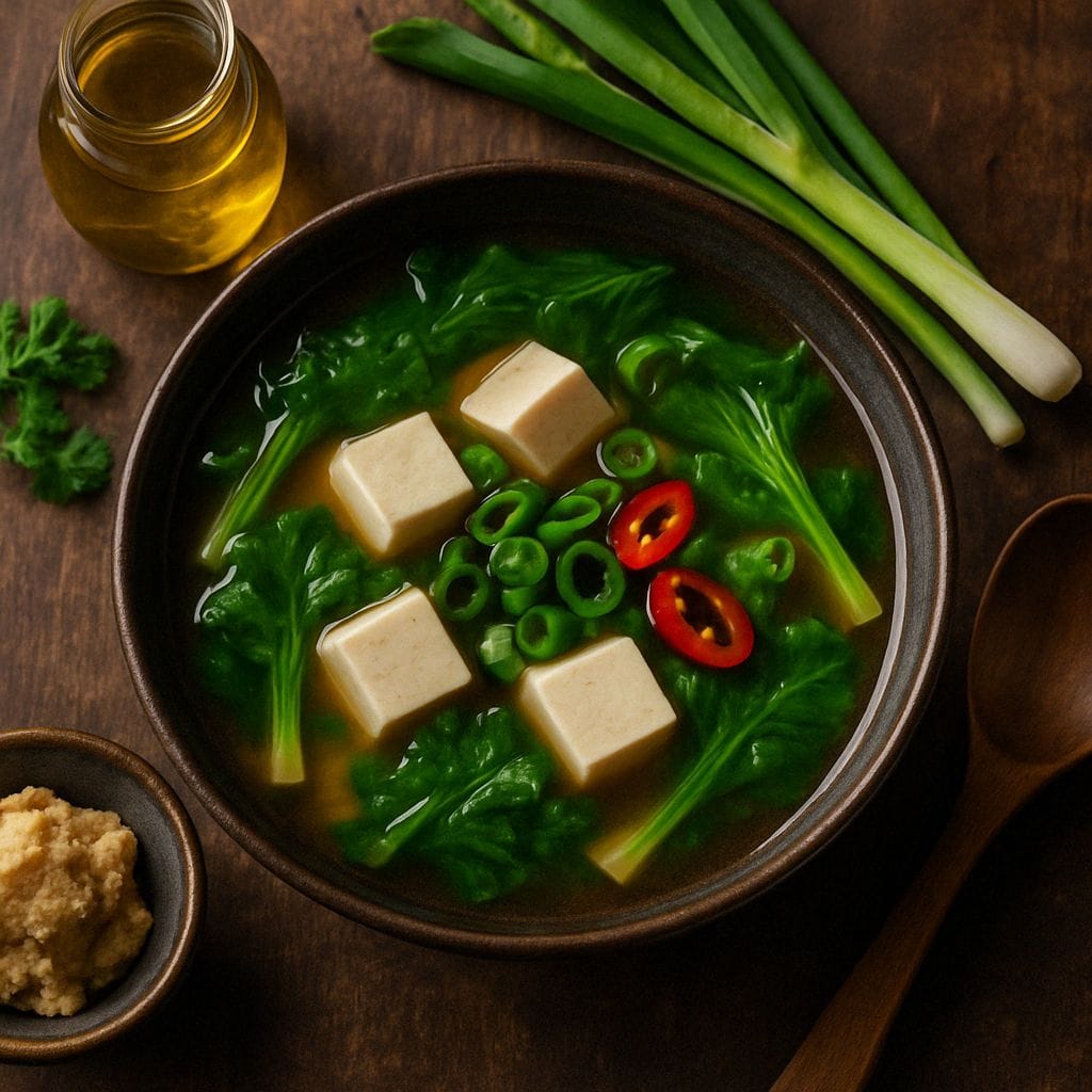 Japanse misosoep met tofu