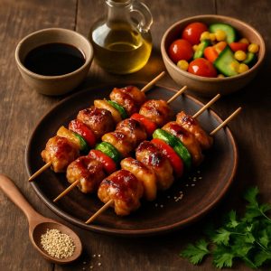 Japanse yakitori spiesjes