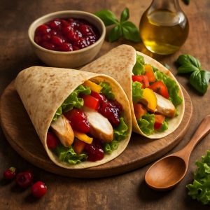 Kalkoen wrap met cranberrysaus