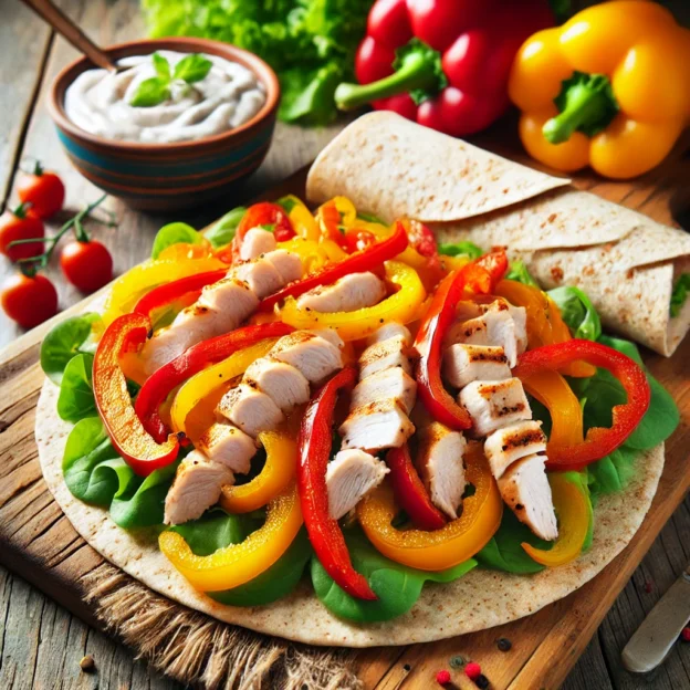 Kalkoenreepjes met Paprika en Volkoren Wrap