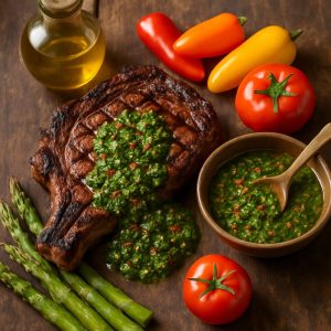 Kamado ribeye met chimichurri