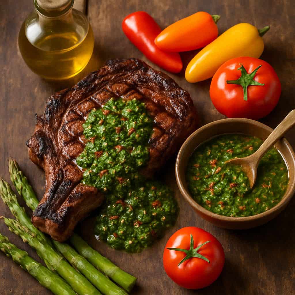 Kamado ribeye met chimichurri