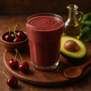 Kersen-avocado smoothie