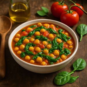 Kikkererwtenstoof met spinazie