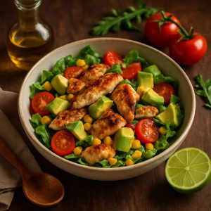 Kip en avocado salade met limoen