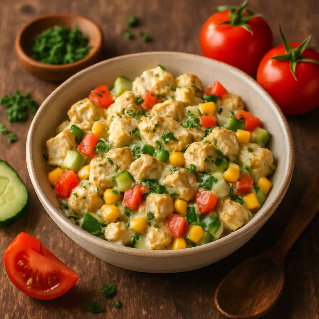 Kip kerrie salade met yoghurt
