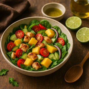 Kip mango salade met limoen dressing