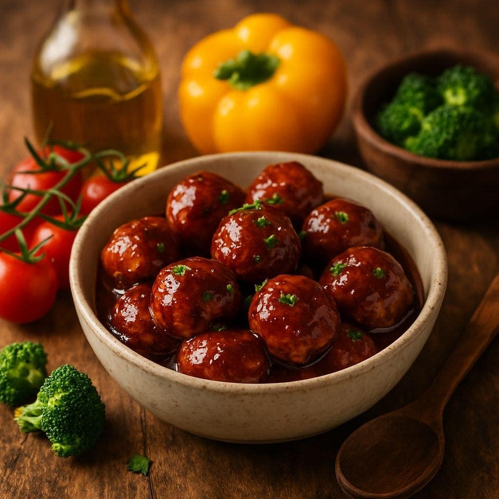 Kipgehaktballetjes met BBQ saus