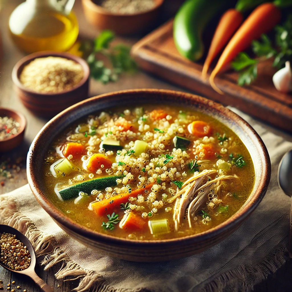 Kippensoep met quinoa en groenten