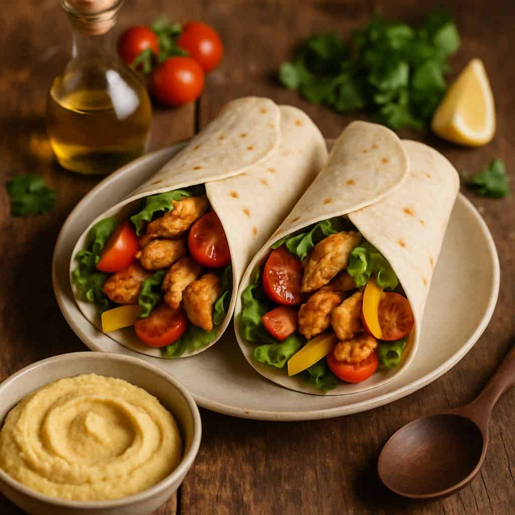 Kipwraps met hummus