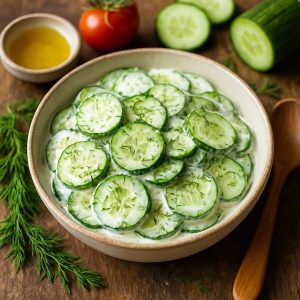 Komkommersalade met dille en yoghurt