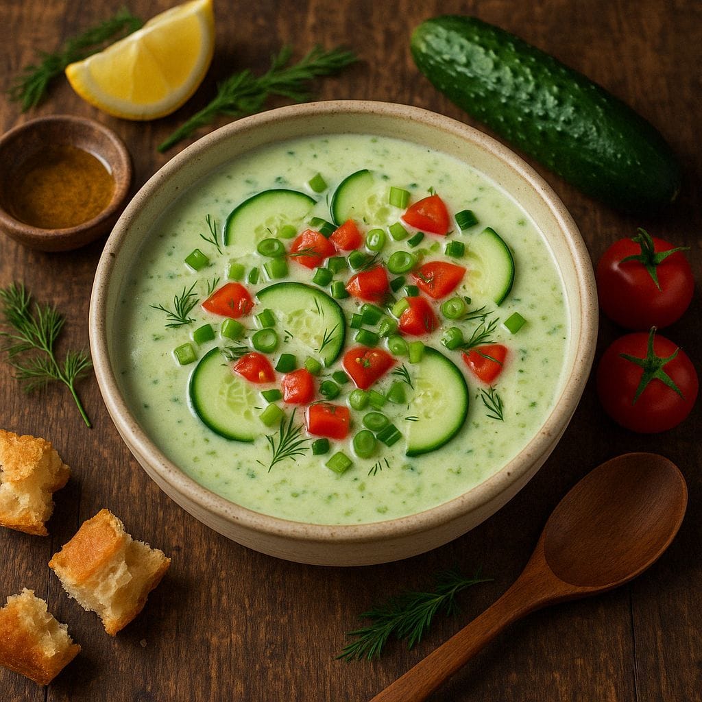 Koude komkommersoep met yoghurt