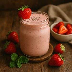 Lactosevrije aardbei smoothie