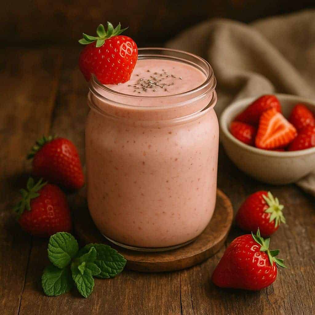 Lactosevrije aardbei smoothie