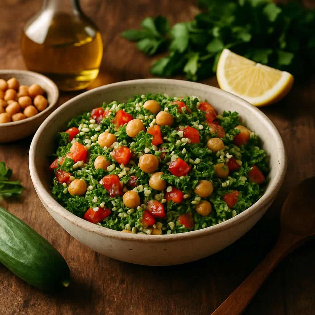 Libanese tabouleh met kikkererwten