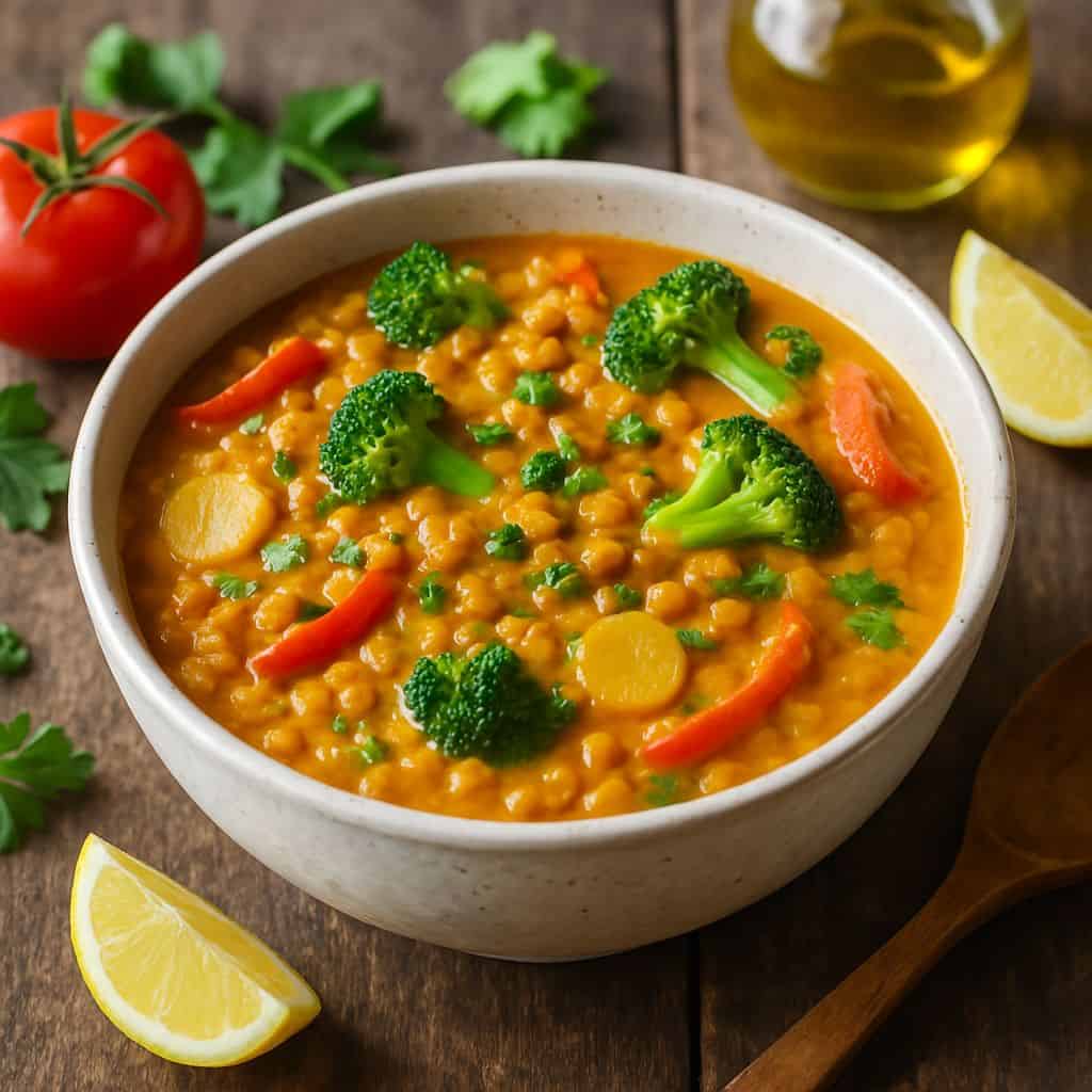 Linzencurry met kokosmelk