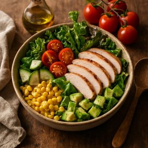 Maaltijdsalade met gerookte kip