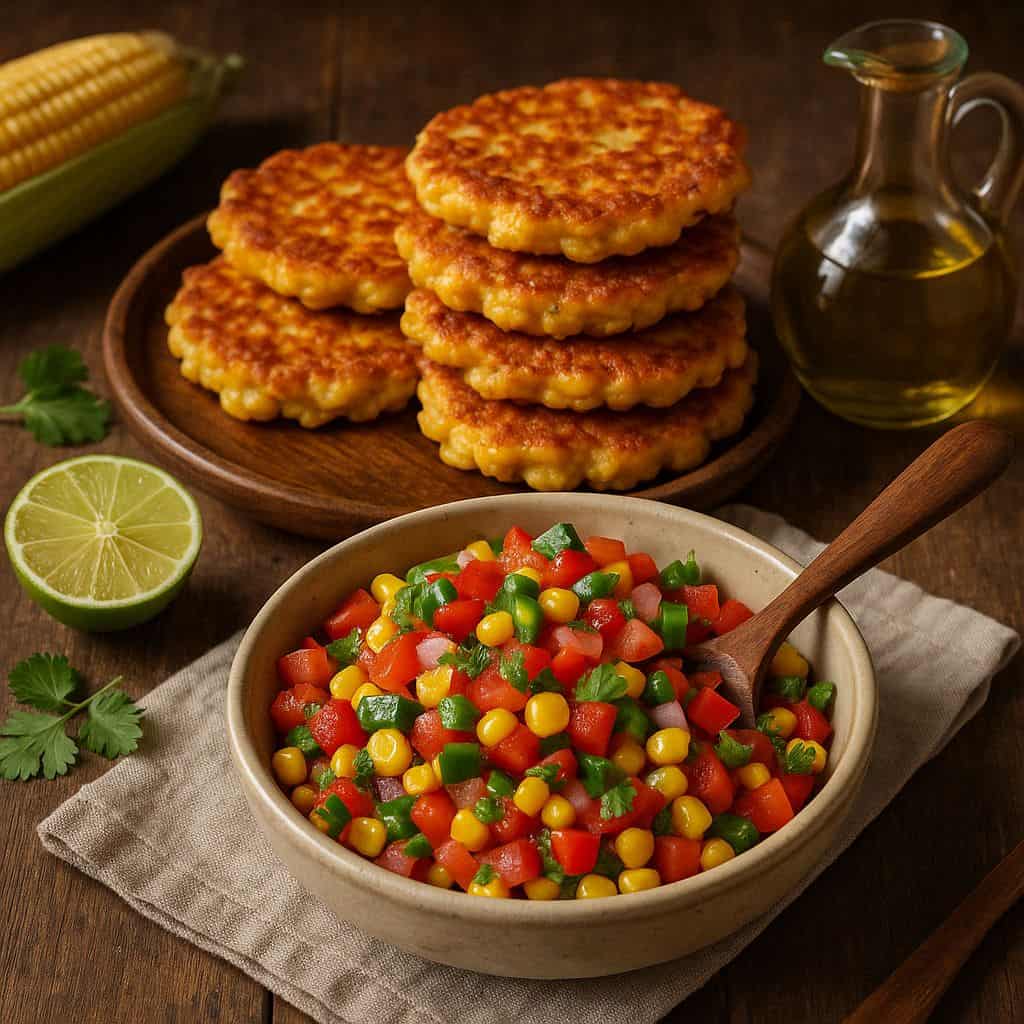 Maispannenkoekjes met salsa