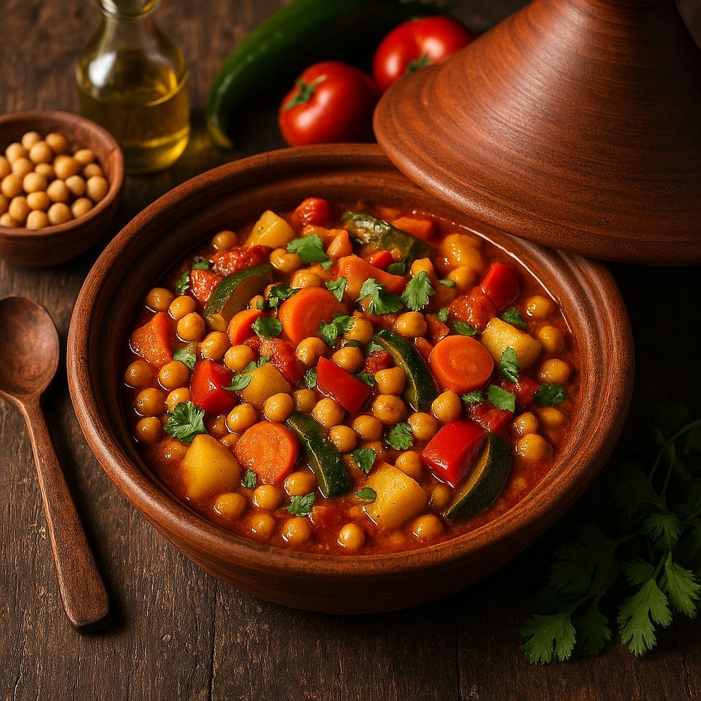 Marokkaanse tajine met kikkererwten