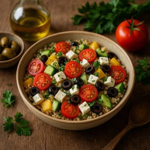 Mediterrane quinoa salade met feta