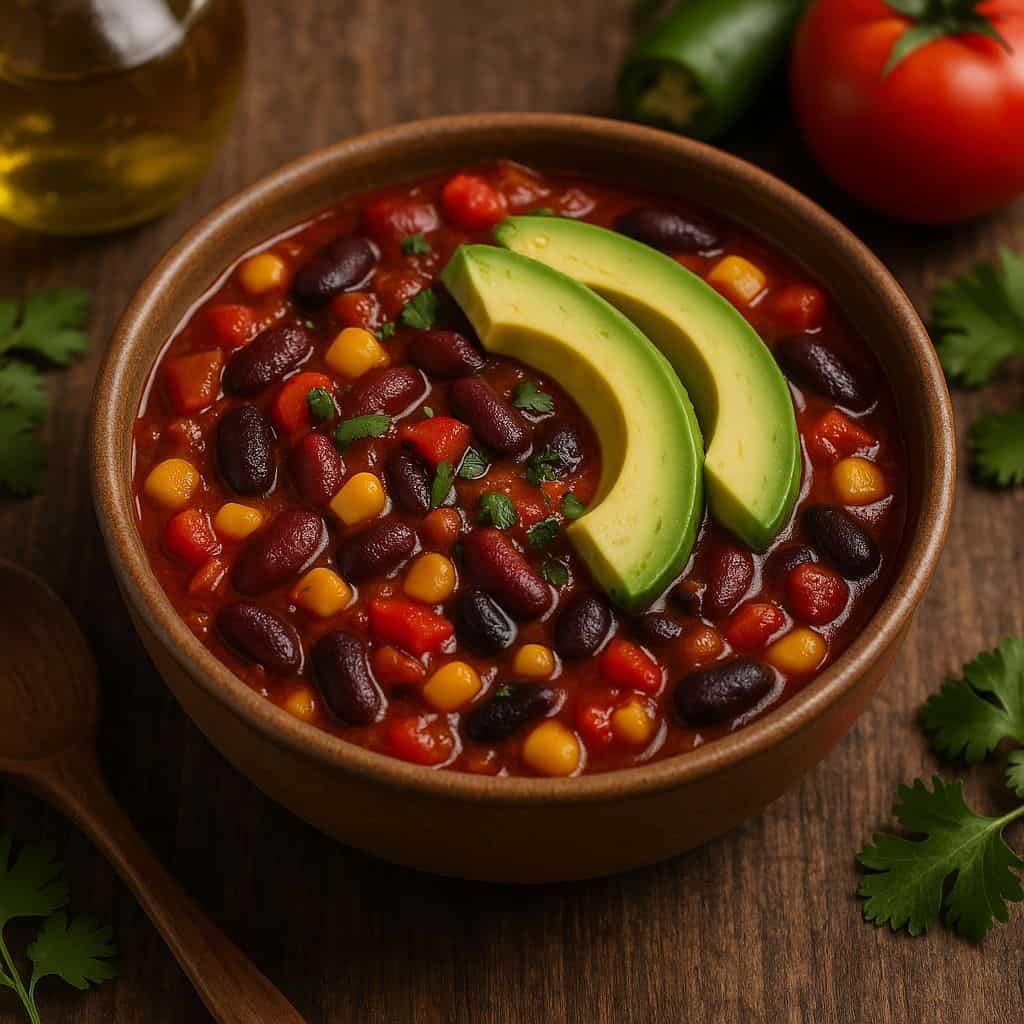 Mexicaanse bonenstoof met avocado