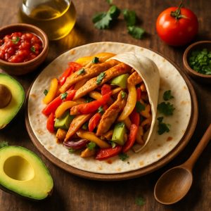 Mexicaanse kip fajita wrap