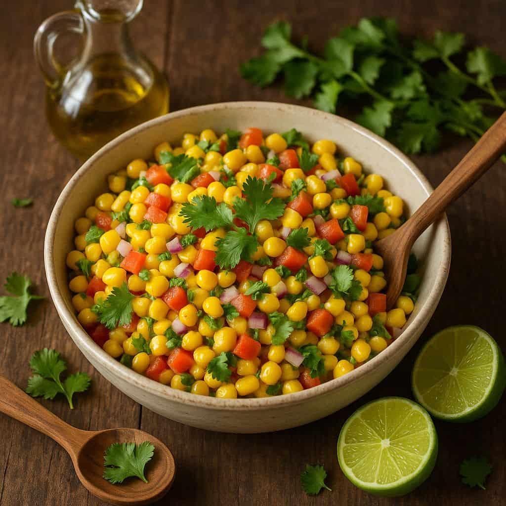 Mexicaanse maïssalade met limoen en koriander