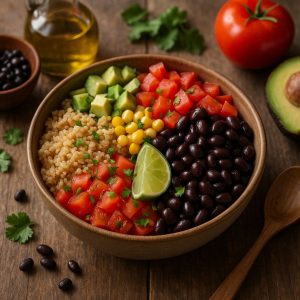 Mexicaanse quinoa bowl met bonen