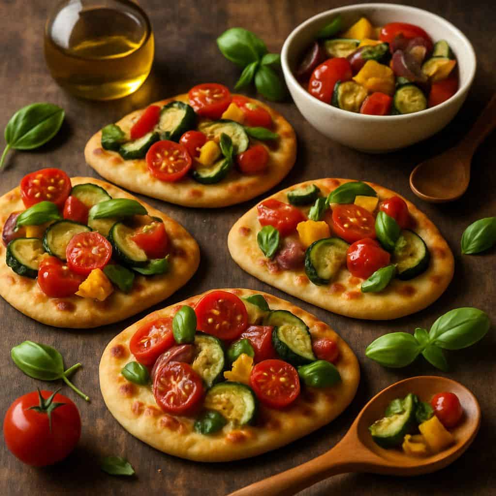 Mini naan pizza's met groenten