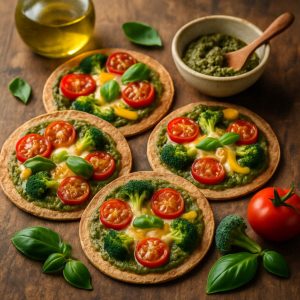 Mini pizza's met volkoren wraps en pesto