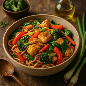 Noedels met kip en wokgroenten