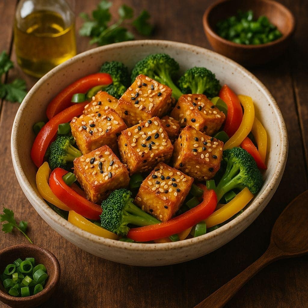 Ovengebakken tofu met sesam