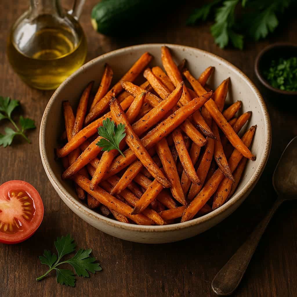Ovengebakken zoete aardappelfriet