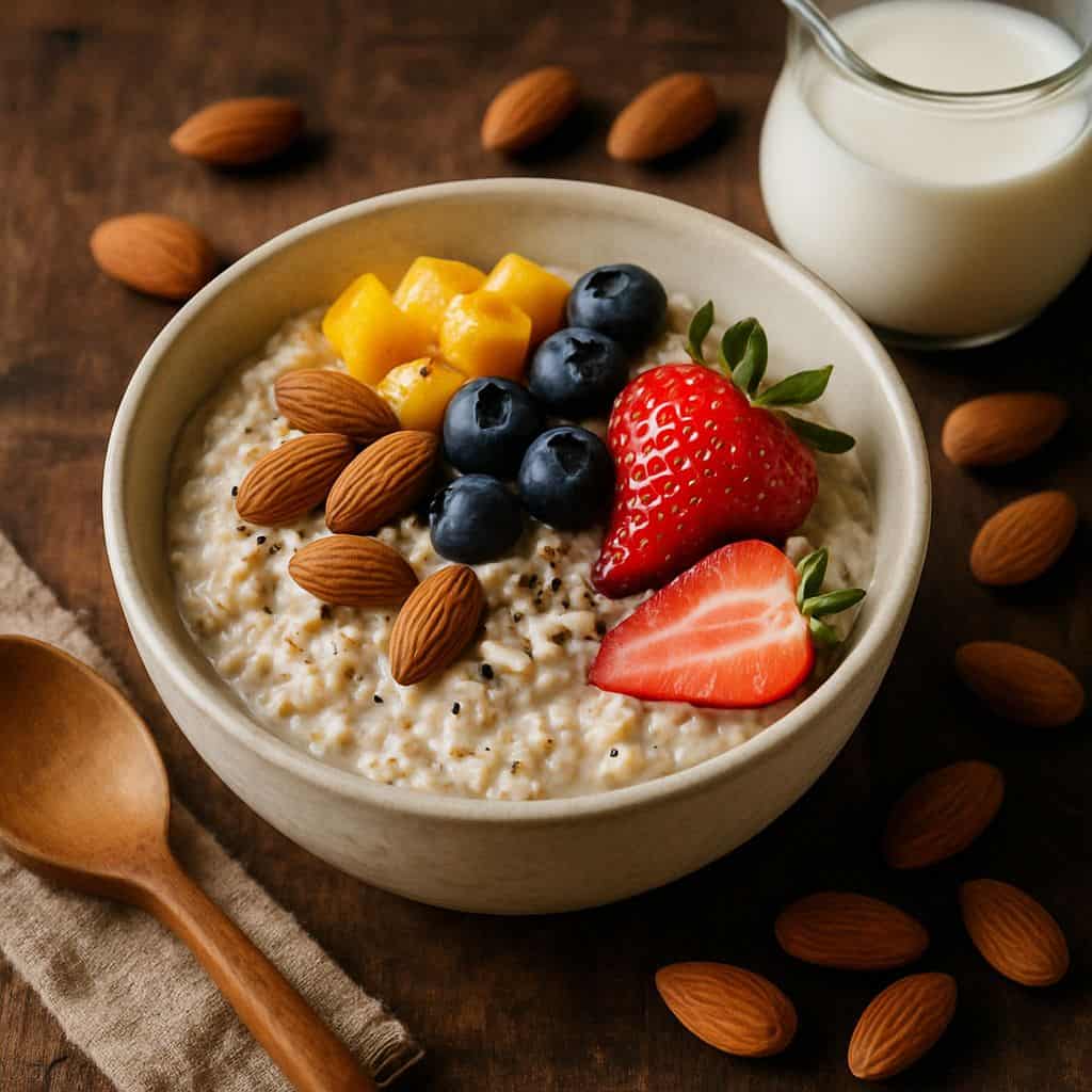 Overnight oats met amandelmelk