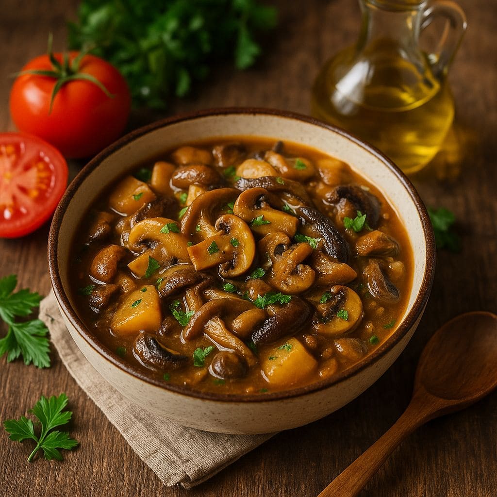 Paddenstoelenstoof met miso