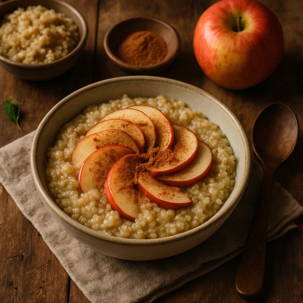 Pap van quinoa met appel en kaneel