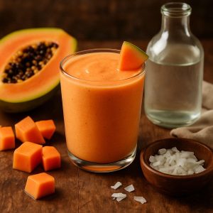 Papaya smoothie met kokoswater