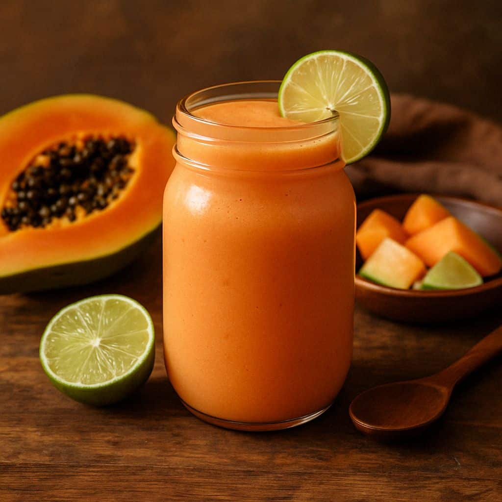 Papaya smoothie met limoen