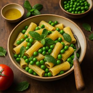 Pasta met erwten en munt